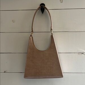 Elegant Tan Croc-Embossed Ganni-esq Women's Bag NWOT